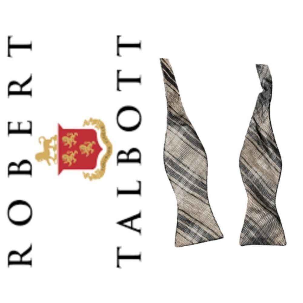 Robert Talbott Best Of Class Men's Tan & Gray Bow Tie Size OS
